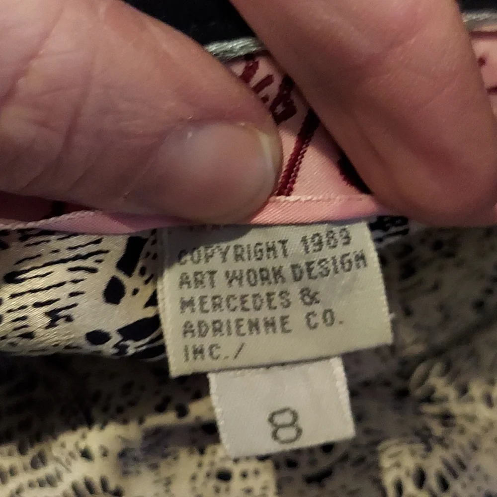 Vintage La Rue des Reves Soho Silk Button Down Blouse Faux Leather Trim